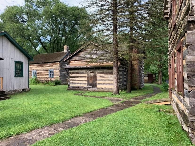 Old Bedford Village authentic historic log buildings and grounds